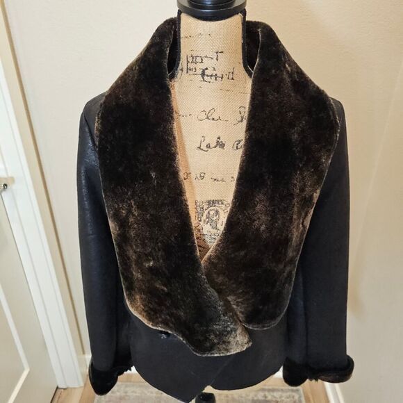 Romeo and Juliet Faux Leather and Faux Fur Jacket Size 7 - Picture 2 of 8